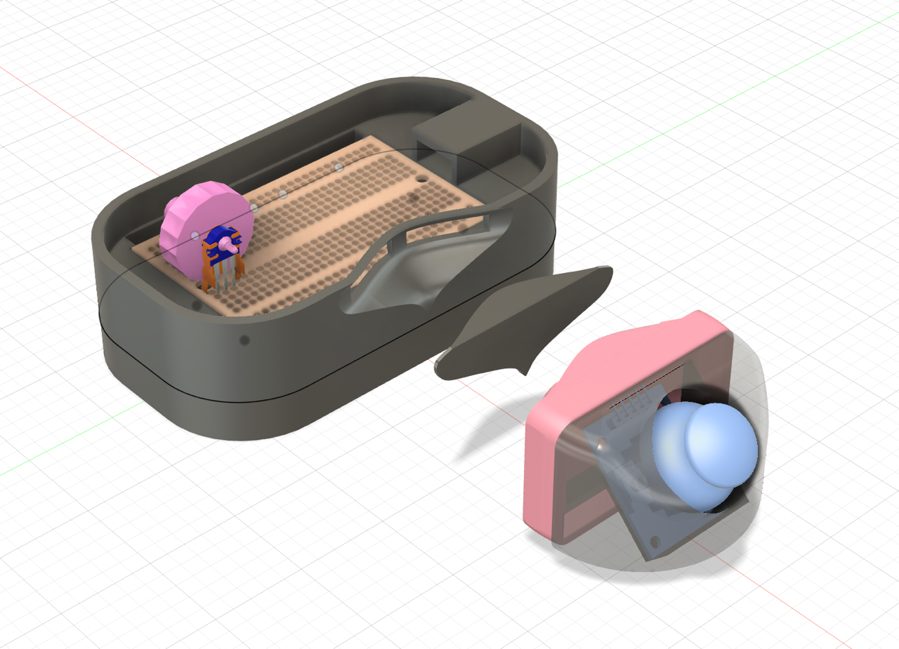 The full mouse with the main body attached.